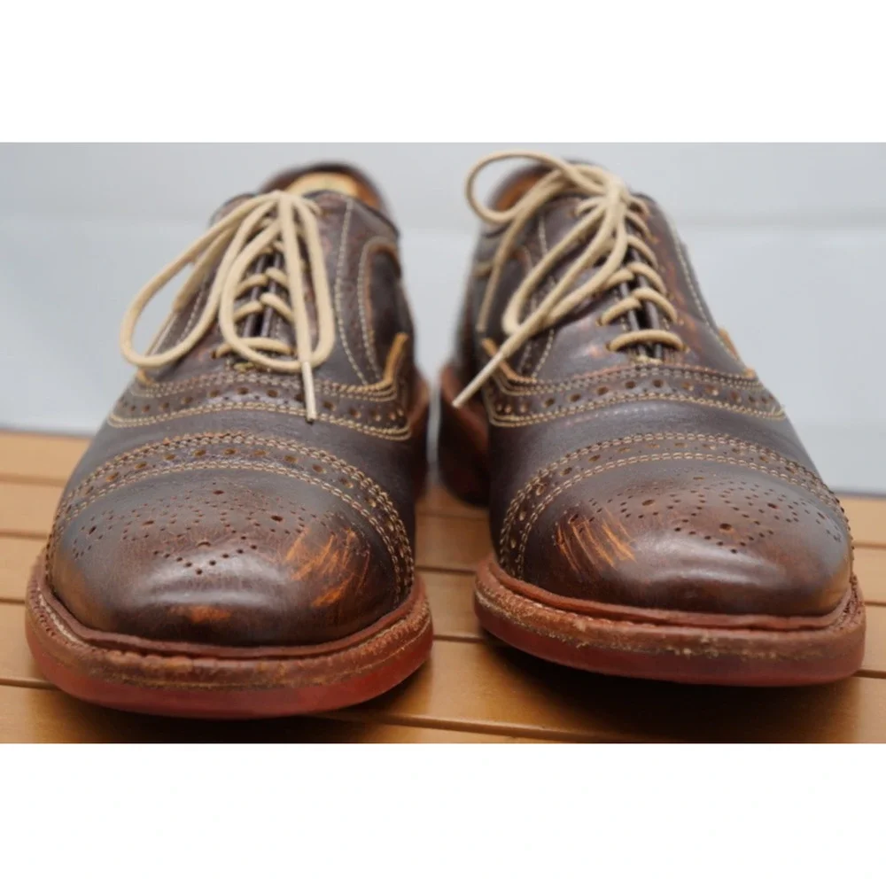 Allen Edmonds STRANDMOK Cap Toe Oxford Shoes w Dainite Rubber Sole Mens 10 D